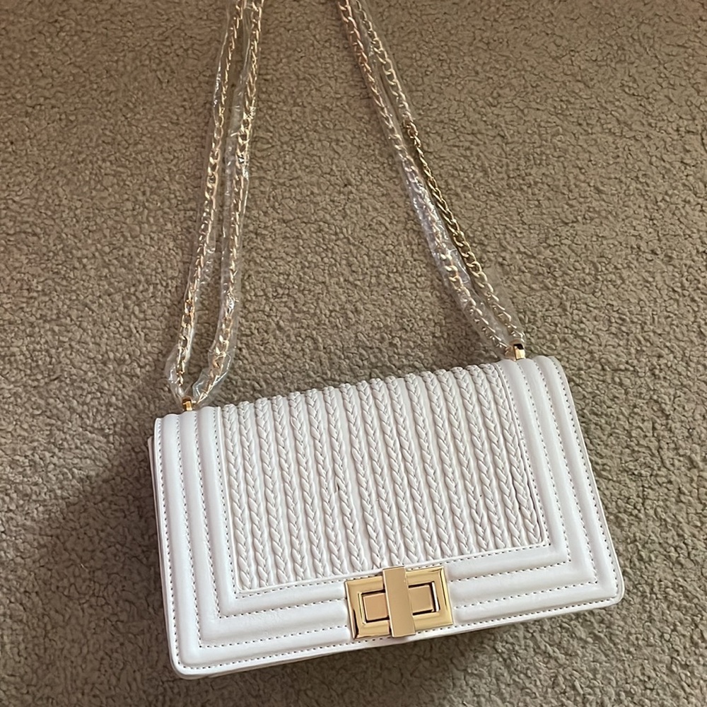 Lulu’s Let's Go Out Later Cream Braided Crossbody Bag